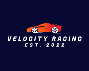 Flaming Sportscar Automobile logo design