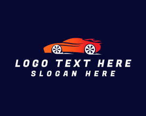 Flaming Sportscar Automobile Logo