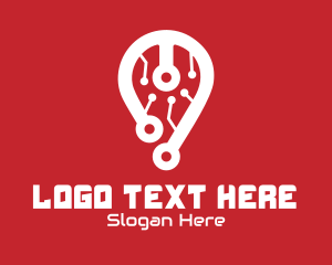 High Technology - Circuit Location Pin logo design