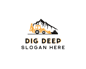 Excavate - Mountain Excavator Contractor logo design