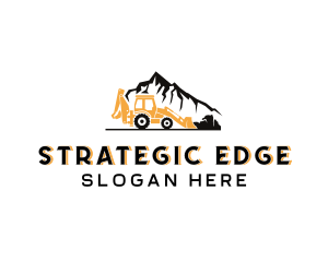 Digger - Mountain Excavator Contractor logo design