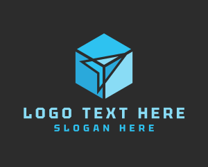 Blue - Arrow Cube Logistics logo design
