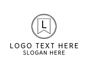 Library - Bookmark Badge Flag logo design
