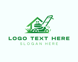 Trimming - Lawn Mower Landscaping logo design