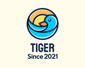Aviary - Sun Seagull Circle Badge logo design