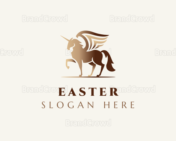 Gradient Pegasus Horse Logo