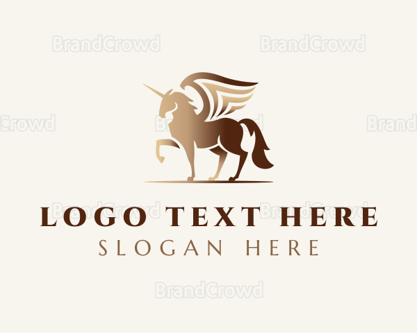 Gradient Pegasus Horse Logo