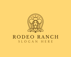 Western Cowgirl Hat logo design