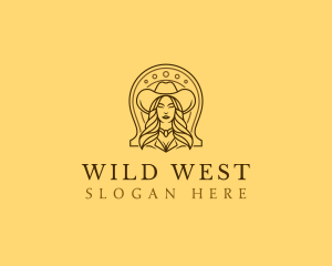 Western Cowgirl Hat logo design