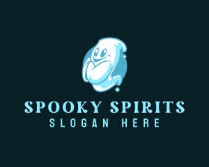 Fun Spooky Ghost logo design