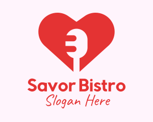 Playlist - Microphone Heart Lover logo design