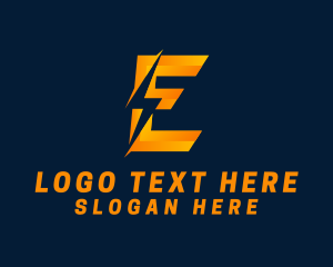 Charge - Electric Volt Letter E logo design