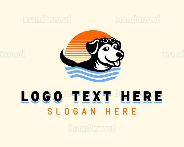 Puppy Dog Swimmer Logo