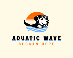 Puppy Dog Swimmer  logo design