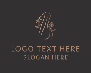 Erotic - Nude Woman Floral logo design