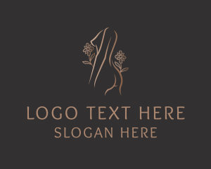 Naked - Nude Woman Floral logo design