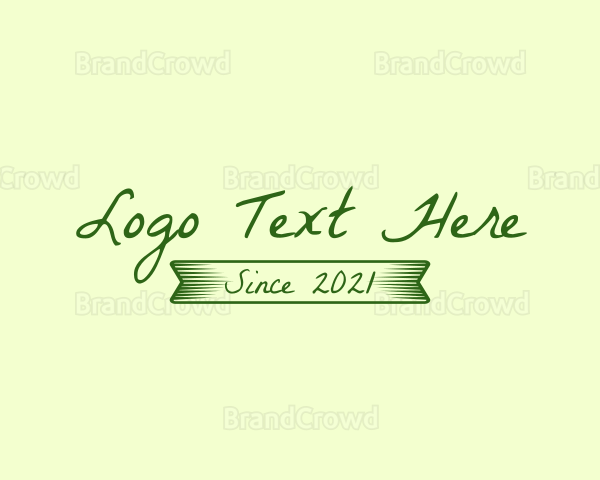 Handwriting  Script Banner Logo