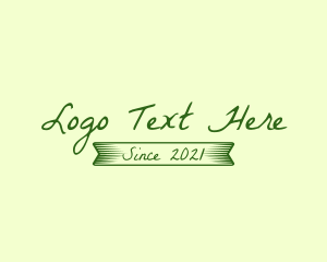 Text - Handwriting  Script Banner logo design