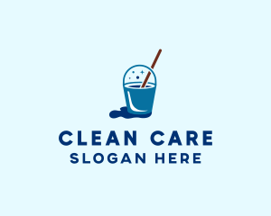 Cleaning Mop Bucket  logo design