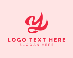Style - Ribbon Flow Cursive Letter Y logo design