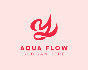 Flow - Ribbon Flow Cursive Letter Y logo design