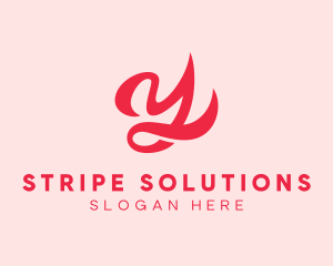 Ribbon Flow Cursive Letter Y logo design