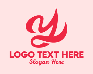 Services - Red Cursive Letter Y logo design