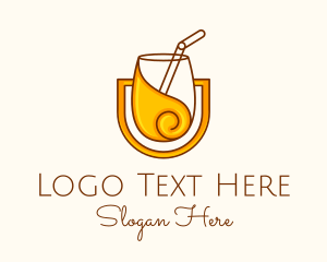 Fresh Drink - Orange Drinking Glass logo design