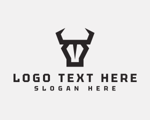 Ox - Bull Horn Bison logo design