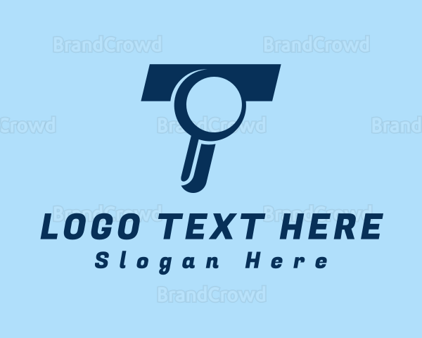 Magnifying Glass Letter T Logo