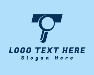 Online Services - Magnifying Glass Letter T logo design