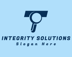 Investigation - Magnifying Glass Letter T logo design