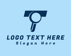 Find - Magnifying Glass Letter T logo design