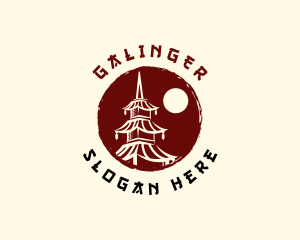 Pagoda Tower Structure Logo
