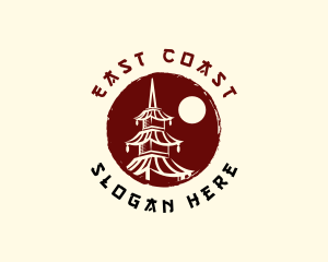 East - Pagoda Tower Structure logo design