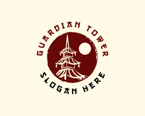 Pagoda Tower Structure logo design