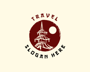 Pagoda Tower Structure logo design