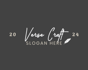 Poem - Quill Pen Wordmark logo design