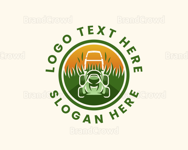 Landscaping Lawn Mower Logo