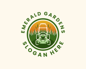 Landscaping Lawn Mower logo design