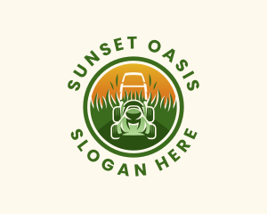 Landscaping Lawn Mower logo design