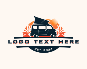 Beach - Transportation Travel Van logo design
