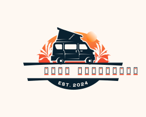 Campsite - Transportation Travel Van logo design