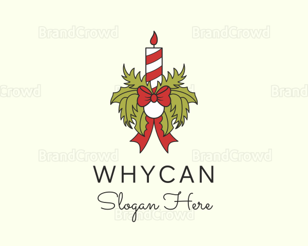Festive Christmas Candle Logo