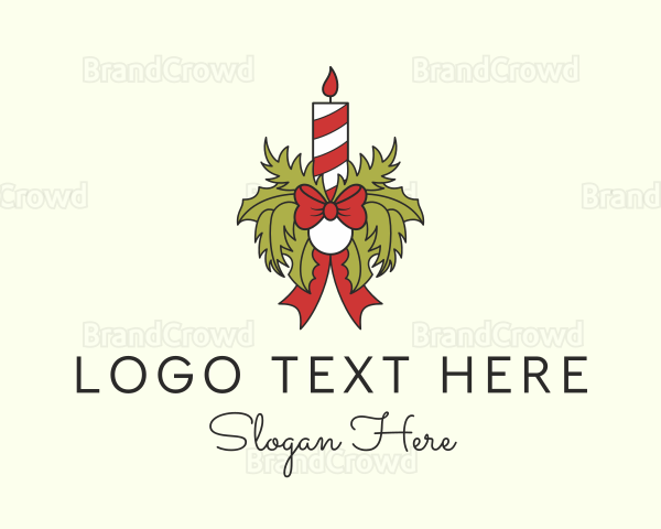 Festive Christmas Candle Logo