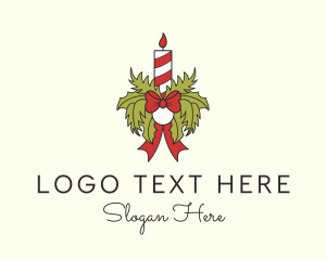 Lenten - Festive Christmas Candle logo design