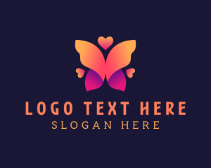 Jewelry - 3d Butterfly Wings Heart logo design