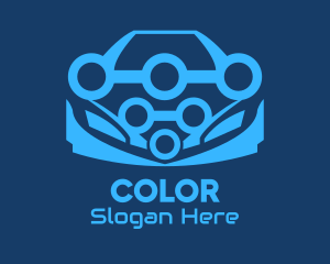 Car Bodyshop - Blue Car Mechanic logo design