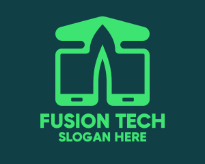 Combination - Leaf Clone Mobile App logo design