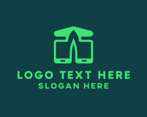 Eco - Leaf Clone Mobile App logo design